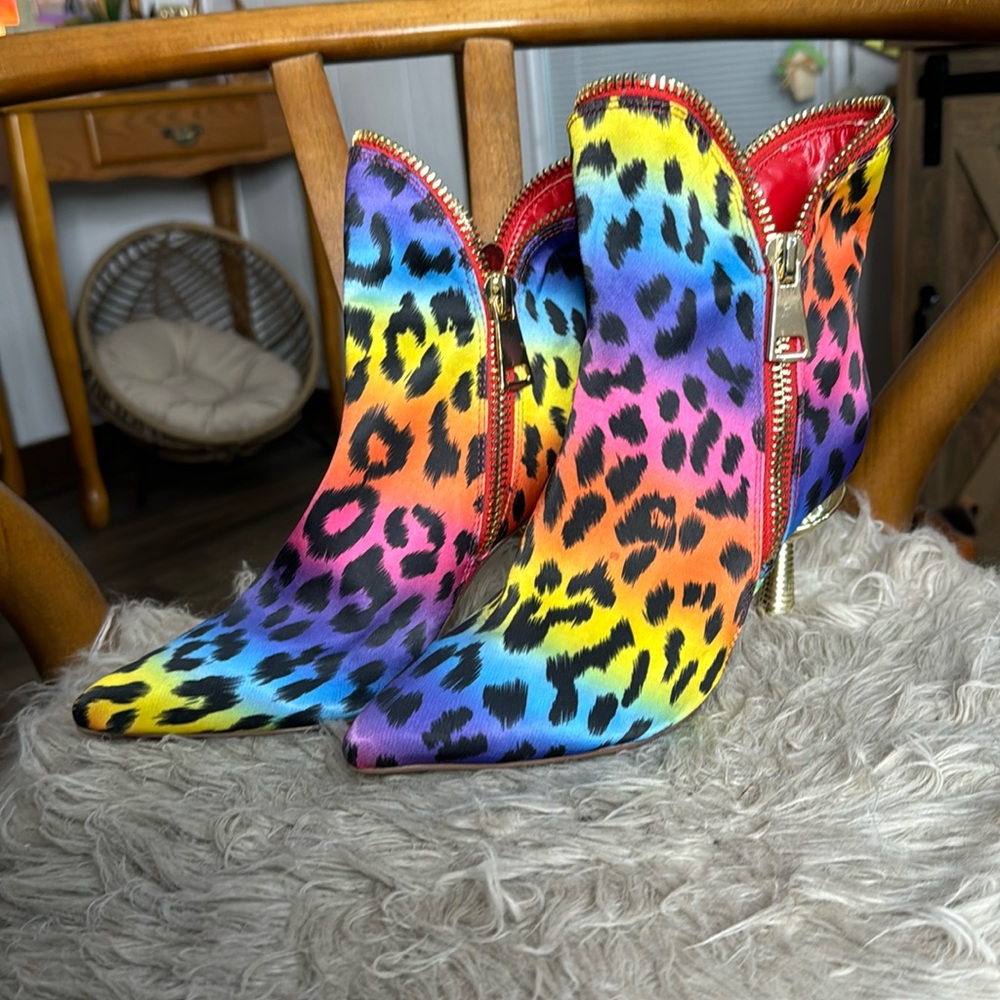 Dolls Kill Rainbow 🌈 Leopard 🐆 Booties